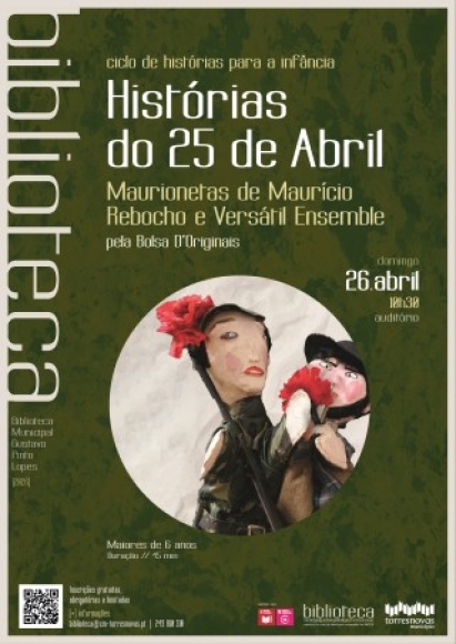 Espetáculo de Marionetas «Histórias do 25 de Abril» com Maurício Rebocho e Versátil Ensemble
